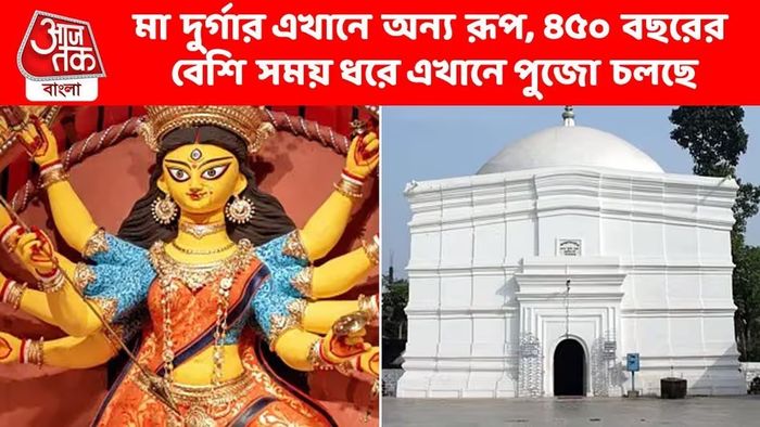 এখানে দুর্গার বাহন সিংহ ও বাঘ, পূজিত হন দুর্গার দুই সখী; লক্ষ্মী-গণেশ থাকেন না