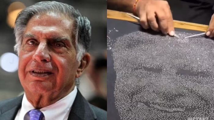 ১১ হাজার হিরেয় ফুটে উঠল রতন টাটার মুখ