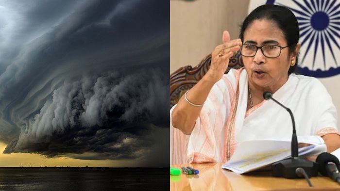 ঘূর্ণীঝড় দানা নিয়ে বৈঠকে মুখ্যমন্ত্রী।-কোলাজ