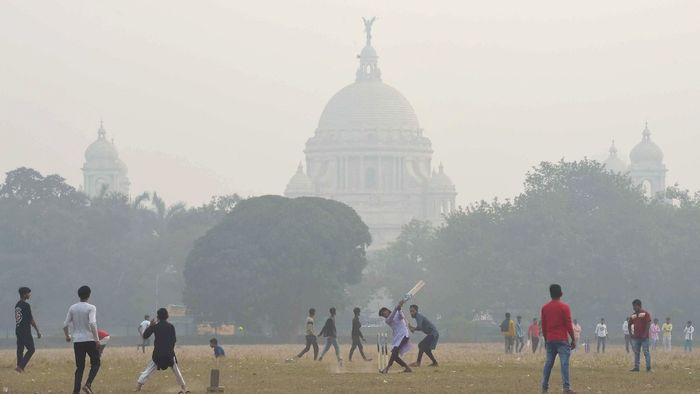 কুয়াশাচ্ছন্ন ময়দান। ছবি পিটিআই।