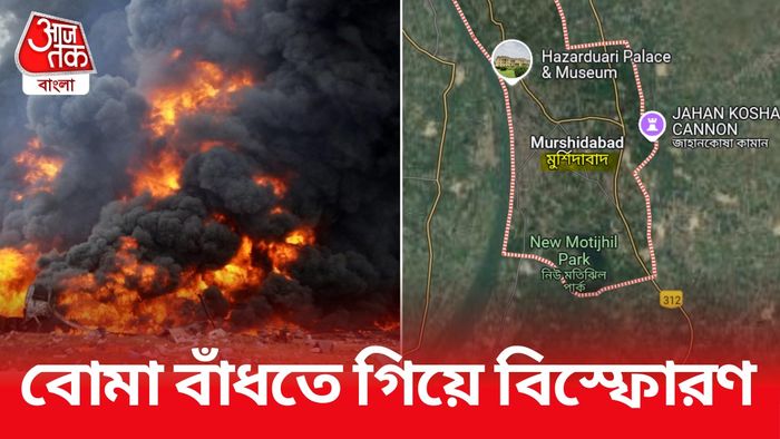 মুর্শিদাবাদে বিস্ফোরণ। (আগুনের ছবি প্রতীকী)