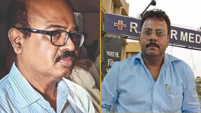 অভিজিৎ মণ্ডল ও সন্দীপ ঘোষ (বাঁ দিক থেকে)।