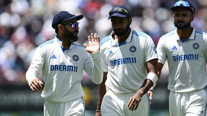 বিরাট কোহলি, জাসপ্রিত বুমরাহ, এবং আকাশ দীপ ফ্রেমে