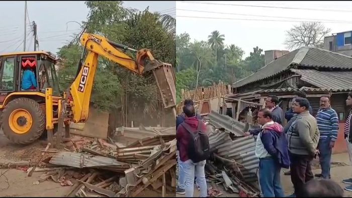 CPIM-এর পার্টি অফিসে চলল বুলডোজার