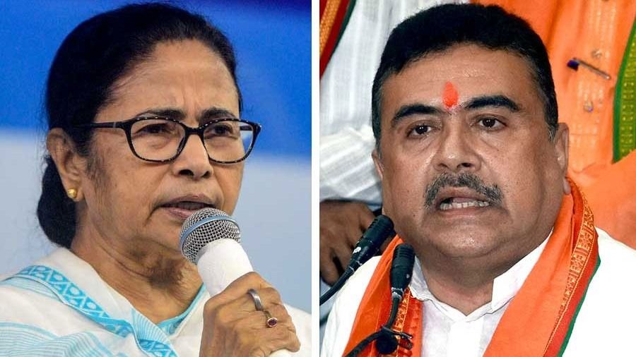 শুভেন্দু অধিকারী ও মমতা বন্দ্যোপাধ্যায় -- ফাইল ছবি