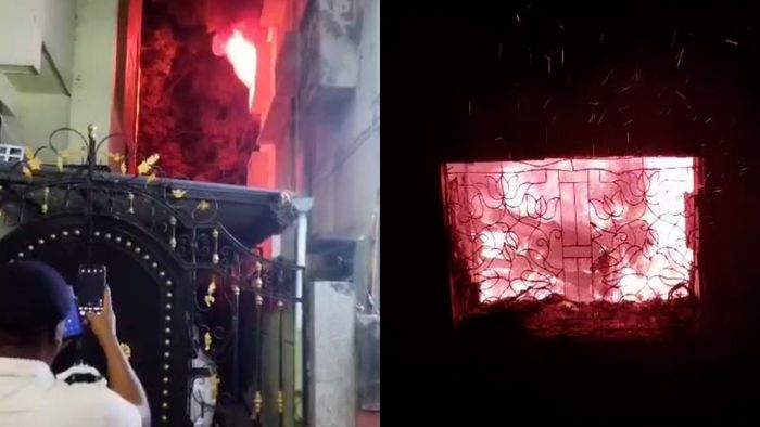 বাড়িতে আগুনের ছবি।