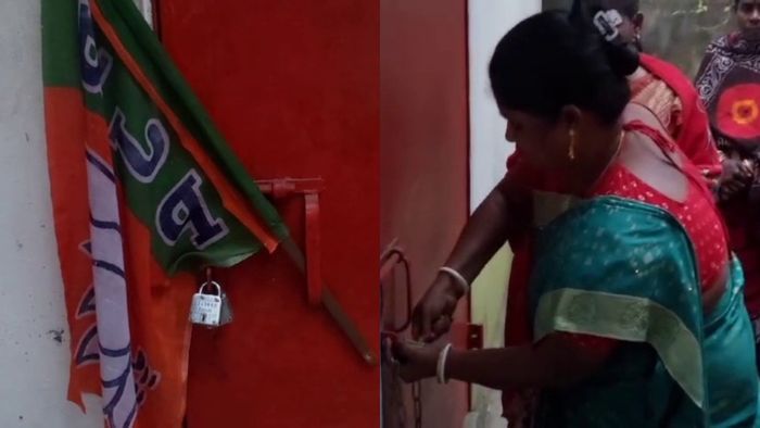 কাটোয়ায় বিজেপি-র পার্টি অফিসে বিক্ষোভ