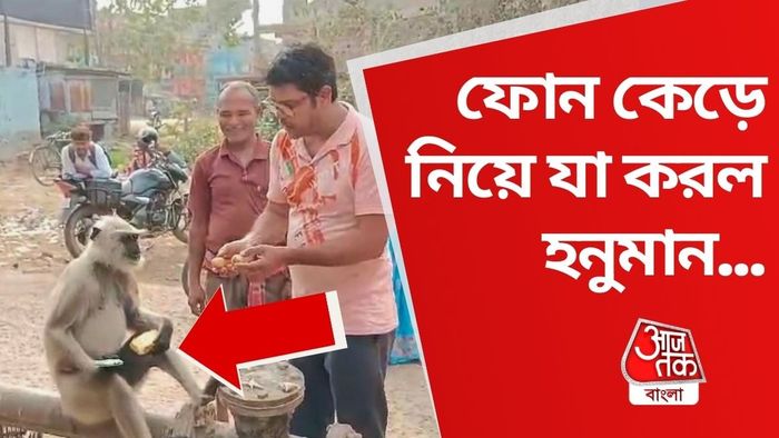 হনুমানের কাছে ফোনের জন্য কাকুতি-মিনতি চলছে।