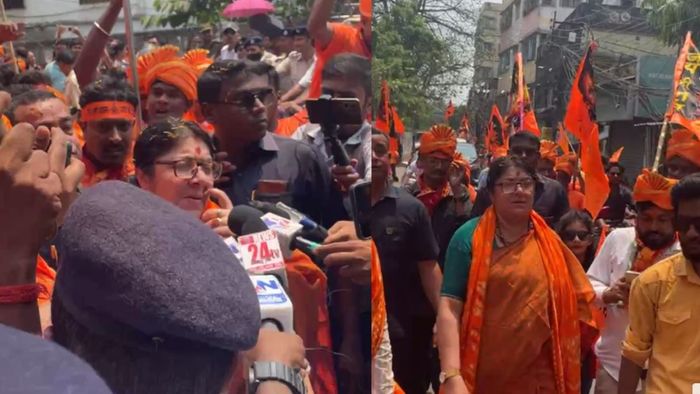 রুট নিয়ে আপত্তি, নিউটাউনে রাম নবমীর মিছিল আটকানোয় পুলিশের সঙ্গে বচসা লকেটের