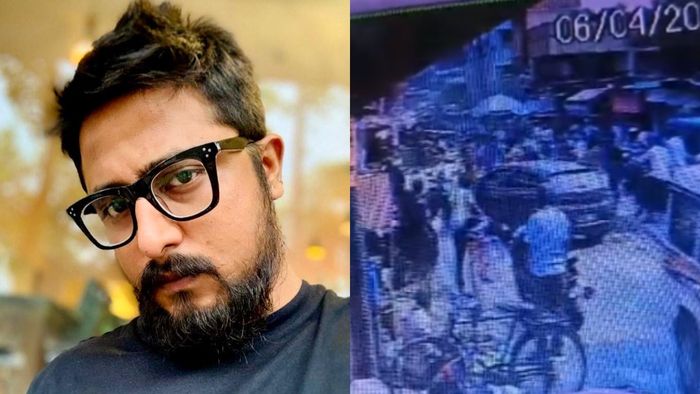 মত্ত অবস্থায় গাড়ি চালিয়ে ছয় জনকে ধাক্কা দেন ছোট পর্দার পরিচালক সিদ্ধান্ত দাস।-কোলাজ