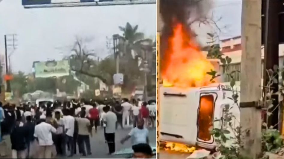 ওয়াকফ সংশোধনীর প্রতিবাদে রণক্ষেত্র জঙ্গিপুর, পুলিশের গাড়ি ভাঙচুর-আগুন ওয়াকফ সংশোধনীর প্রতিবাদে রণক্ষেত্র জঙ্গিপুর, পুলিশের গাড়ি ভাঙচুর-আগুন