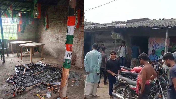 ভাঙড়ে TMC-র পার্টি অফিসে ভাঙচুর-আগুন, অভিযোগের তির ISF-র দিকে