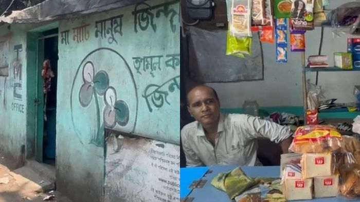 TMC-র পার্টি অফিস যখন মুদির দোকান, চাল-ডাল-সাবান-তেল বিক্রি চলছে