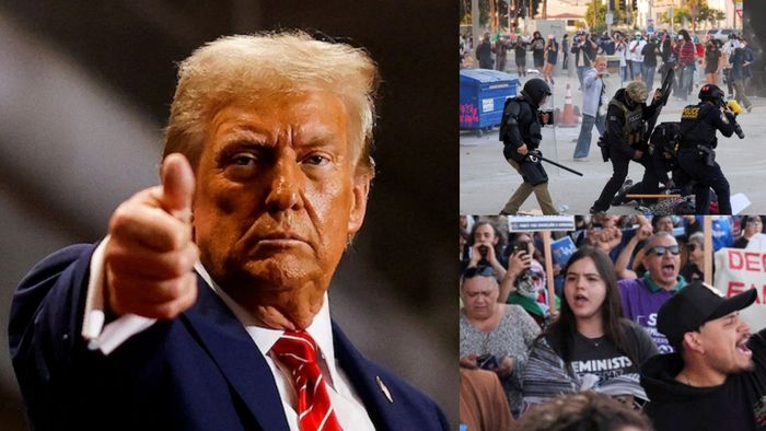 ডোনাল্ড ট্রাম্প, লস অ্যাঞ্জেলসে প্রতিবাদ