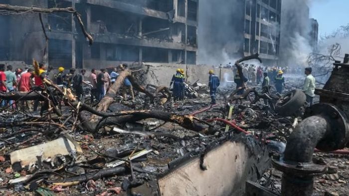 এয়ার ইন্ডিয়ার বিমান ভেঙে পড়ার অকুস্থল