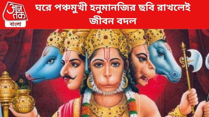 পঞ্চমুখী হনুমানজির ছবি ঘরে রাখলেই উন্নতি।