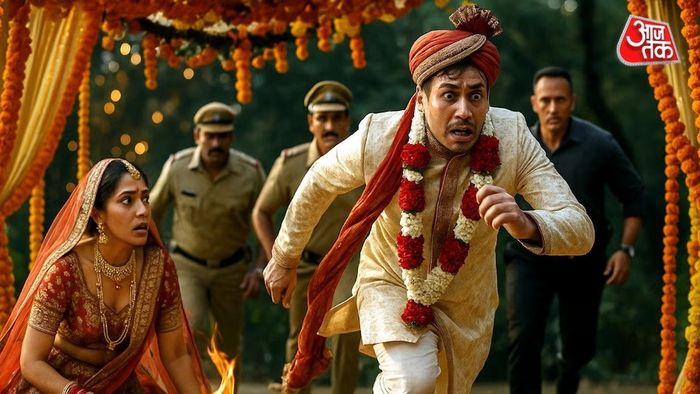 ইডি রেইডে পালালেন বর।-মেটা এআই ছবি