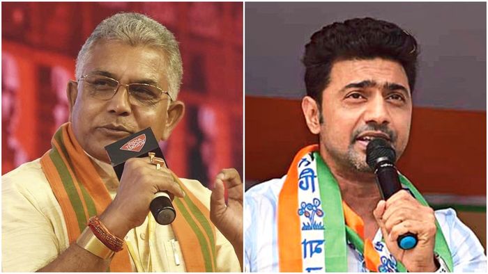 দেবকে কটাক্ষ দিলীপের।-কোলাজ