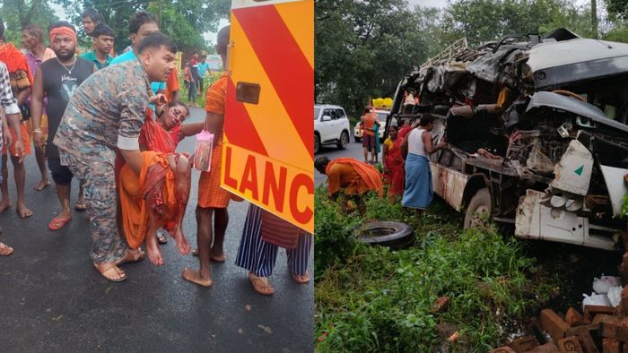 পুণ্যার্থী বোঝাই বাসের সঙ্গে ট্রাকের সংঘর্ঘে ১৮ কাঁওয়ার যাত্রীর মৃত্যু
