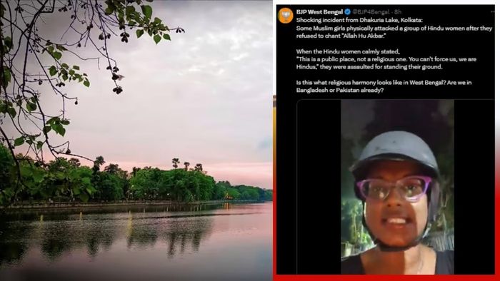 ডানদিকে: বিজেপির এক্স হ্যান্ডেলে পোস্টের স্ক্রিনশট।