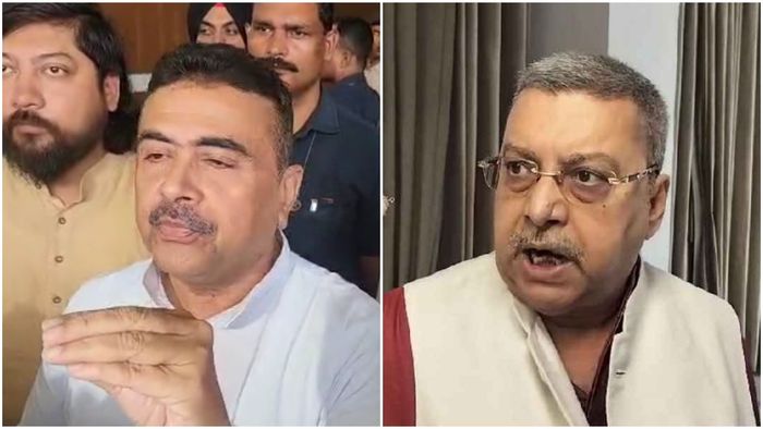 শুভেন্দু অধিকারী ও কল্যাণ বন্দ্য়োপাধ্যায়।-কোলাজ