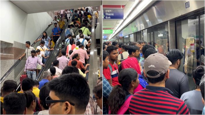 হাওড়া মেট্রোয় ভিড়। ফাইল ছবি
