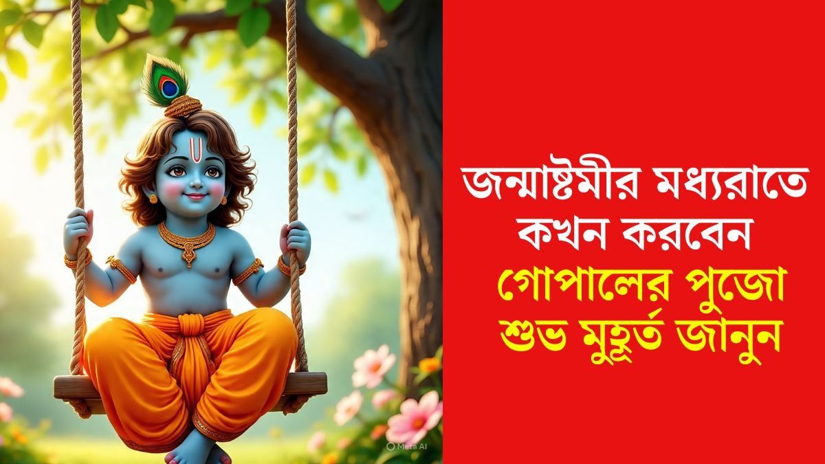 জন্মাষ্টমীতে মধ্যরাতে গোপালের পুজো, জানুন কতক্ষণ থাকবে শুভ মুহূর্ত