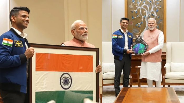 প্রধানমন্ত্রী মোদী শুভাংশু শুক্লাকে উষ্ণ অভ্যর্থনা জানান