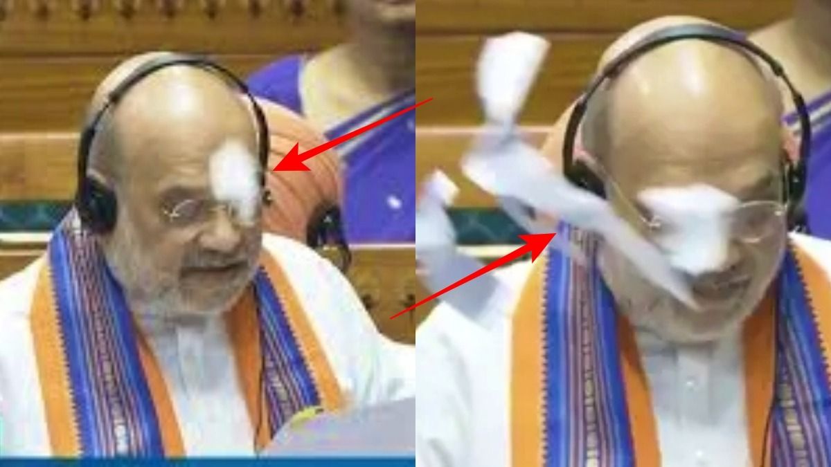 অমিত শাহের দিকে কাগজ ছুড়ে মারলেন বিরোধীরা 