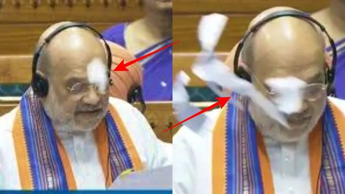 অমিত শাহের দিকে কাগজ ছুড়ে মারলেন বিরোধীরা