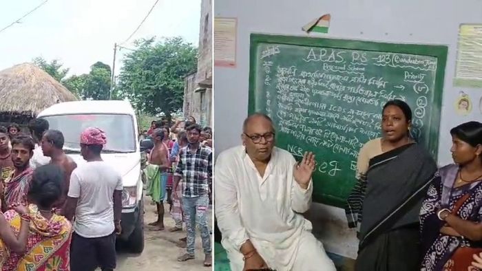 বান্দরবনিতে বিক্ষোভের মুখে বীরবাহা হাঁসদা, ক্ষুব্ধ গ্রামবাসীরা।