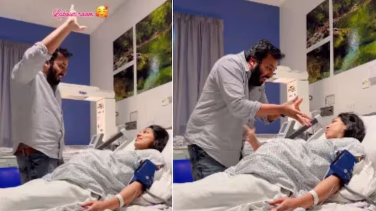 প্রসব বেদনায় কাতর স্ত্রী, রিলে নাচলেন স্বামী, Viral Video