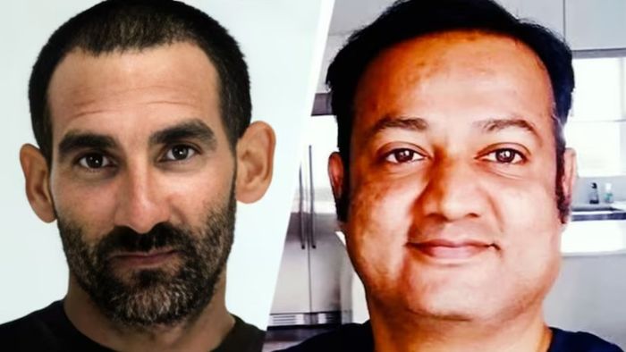 বাঁদিকে, অভিযুক্ত। ডানদিকে নিহত চন্দ্রমৌলি নাগমাল্লাইয়া।