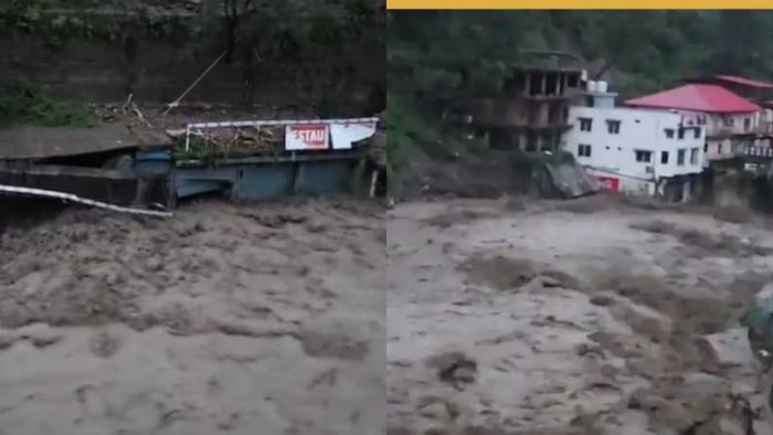 দেরাদুনের বিখ্যাত পর্যটনস্থল সহস্ত্রধারায় মেঘভাঙা বৃষ্টি