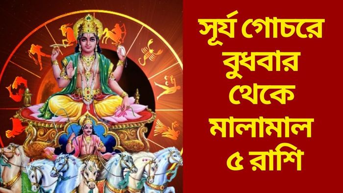 সূর্য গোচরে বুধবার থেকে মালামাল ৫ রাশি