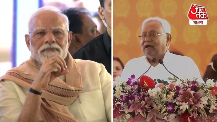 পুর্ণিয়ার সভায় নীতীশ কুমার ও প্রধানমন্ত্রী মোদী