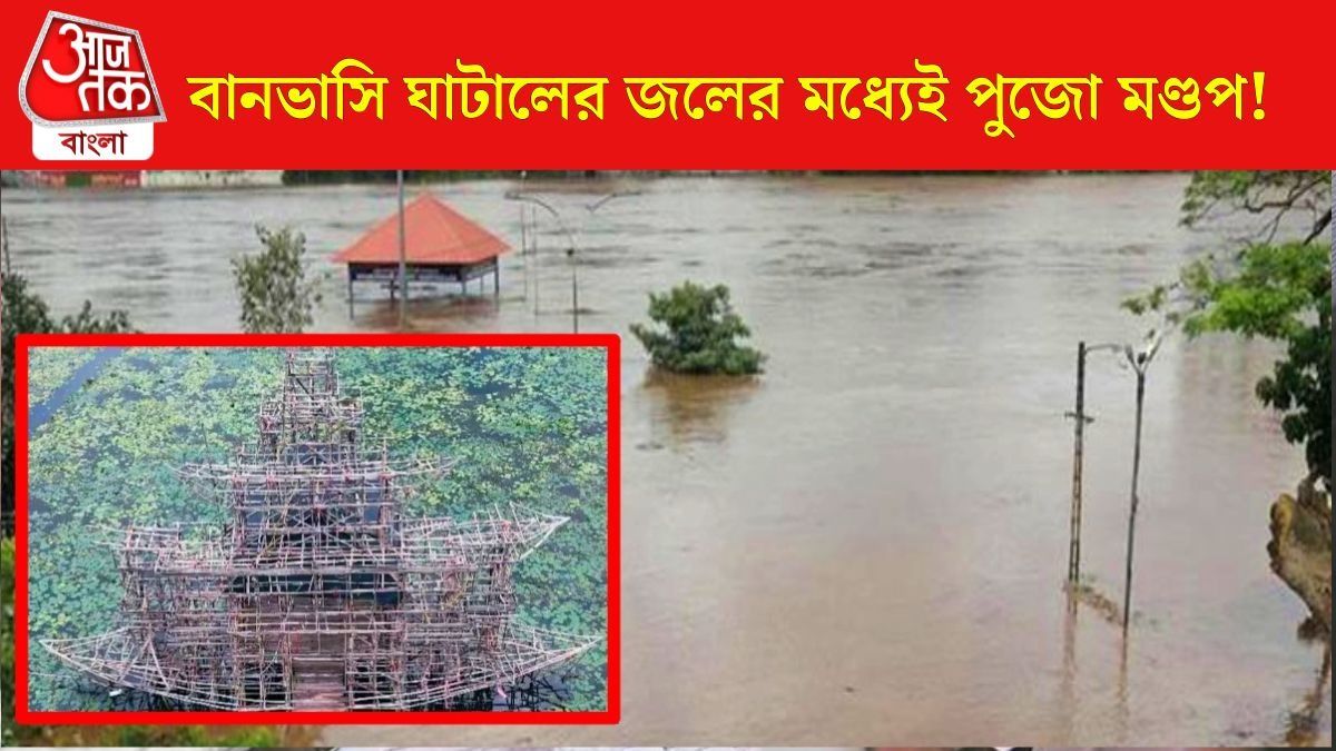 ঘাটালে প্যান্ডেলও ভাসছে! না না, এটাই পুজোর থিম, VIRAL