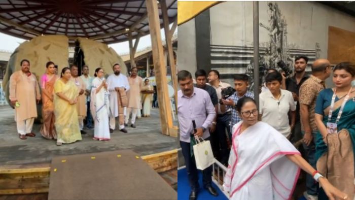 পুজোর উদ্বোধনে মমতা বন্দ্যোপাধ্যায়