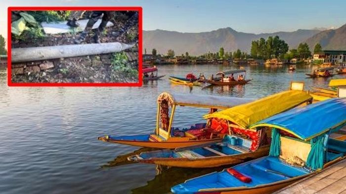 ডাল লেক। পাক মিসাইলের ভাঙা অংশ (ইনসেট)