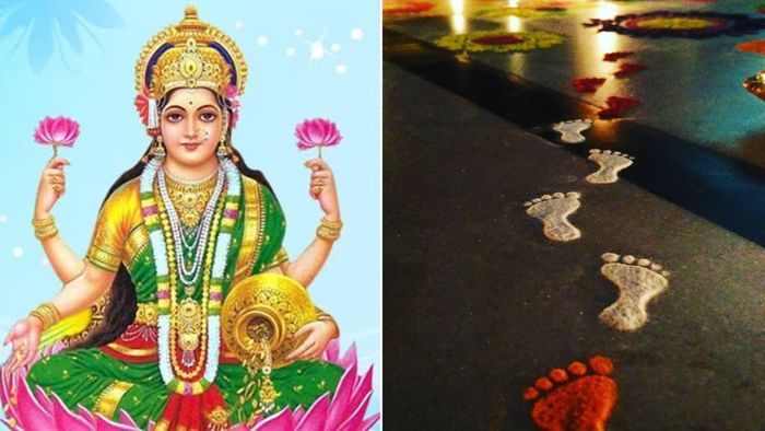 লক্ষ্মীর পায়ের ছাপ কোথায়, কীভাবে আঁকবেন