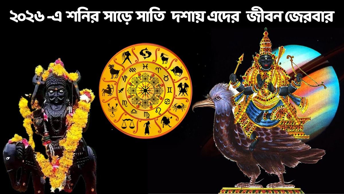 শনির সাড়ে সাতির প্রভাবে ২০২৬ সালেও ৩ রাশির! কারা মুক্তি পাবে? 