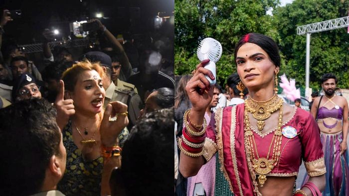 ইন্দোরে ট্রান্সজেন্ডারদের প্রতিবাদ