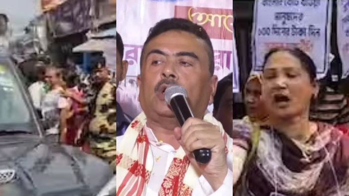 কালীপুজোর উদ্বোধনে গিয়ে বিক্ষোভের মুখে শুভেন্দু