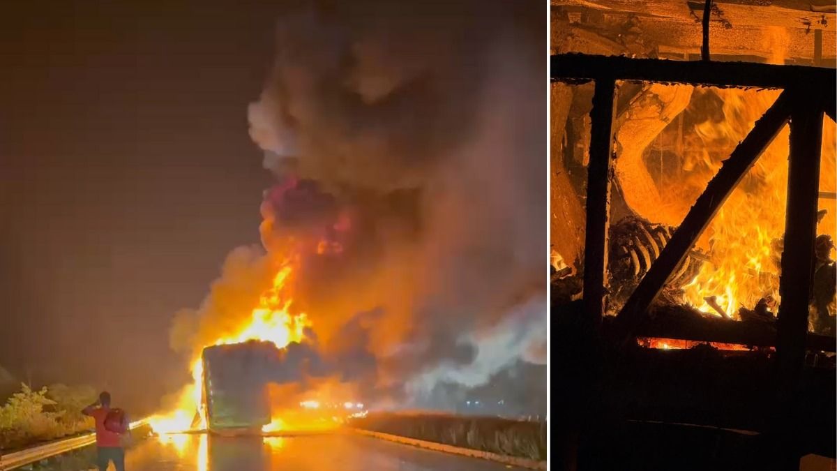 আবার বাসে আগুন, অগ্নিদগ্ধ হয়ে অনেক যাত্রীর মৃত্যুর আশঙ্কা!