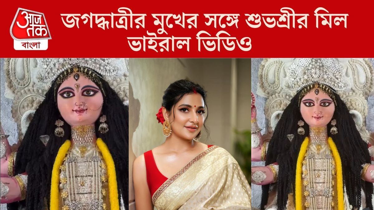 জগদ্ধাত্রী ঠাকুরের সঙ্গে শুভশ্রীর মুখের মিল! ভ্লগারের দাবি শুনে কী বলছে নেটপাড়া?