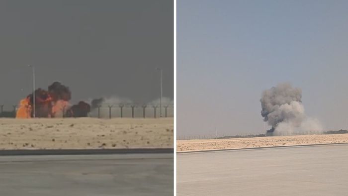 দুবাইয়ে ভেঙে পজ়ল তেজস বিমান