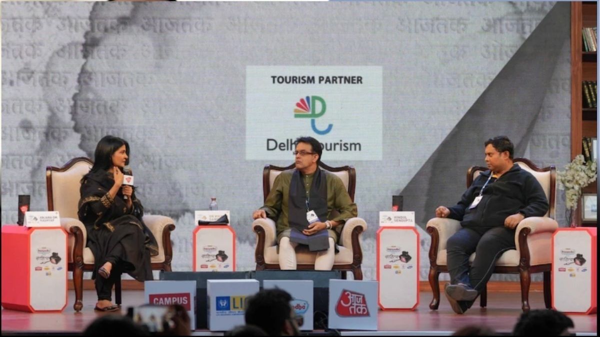 Sahitya Aajtak 2025: ‘সাহিত্য আজতকে’র দ্বিতীয় দিনে, মেজর ধ্যানচন্দ স্টেডিয়ামে অনুষ্ঠিত সেশনে যোগ দিলেন ইতিহাসবিদ হিন্দোল সেনগুপ্ত ও বিক্রম সংগত।  