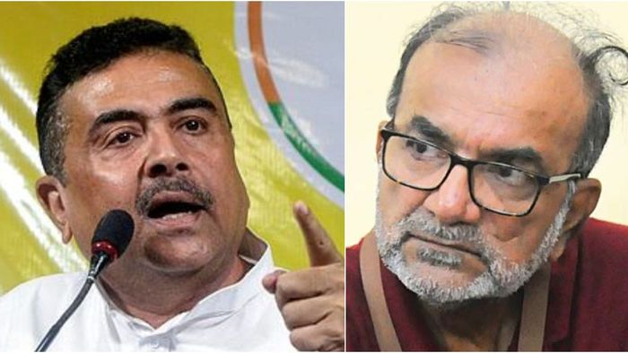 শুভেন্দু অধিকারী ও বিকাশ রঞ্জন ভট্টাচার্য।-ফাইল ছবি