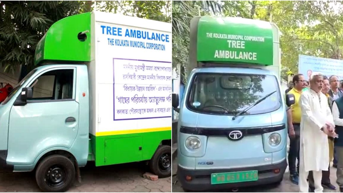 কলকাতায় চালু ‘ট্রি অ্যাম্বুলেন্স’, গাছ বাঁচাতে পুরসভার অভিনব উদ্যোগ