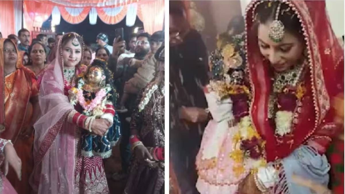 'ভক্তের ভগবান,' ধুমধাম করে কৃষ্ণকে বিয়ে করলেন তরুণী, VIRAL Video